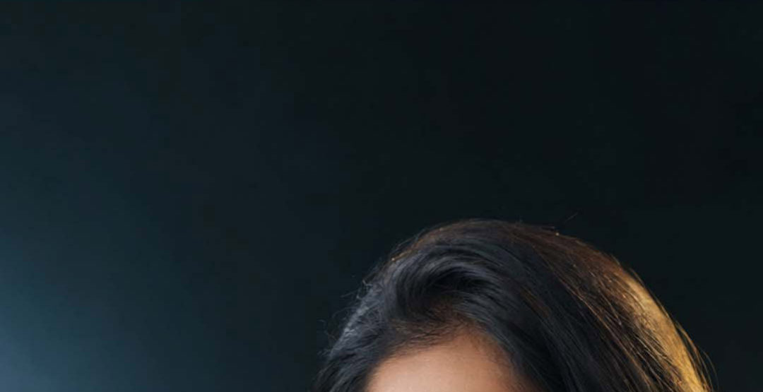 Close portrait of a woman's luminous skin